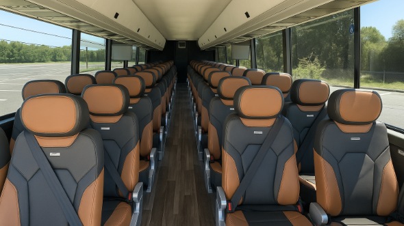 Interior of Charter Bus Company Carson City's 50 Passenger Charter Bus in Carson City