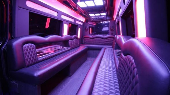 Interior of Charter Bus Company Carson City's Sprinter Limo in Carson City